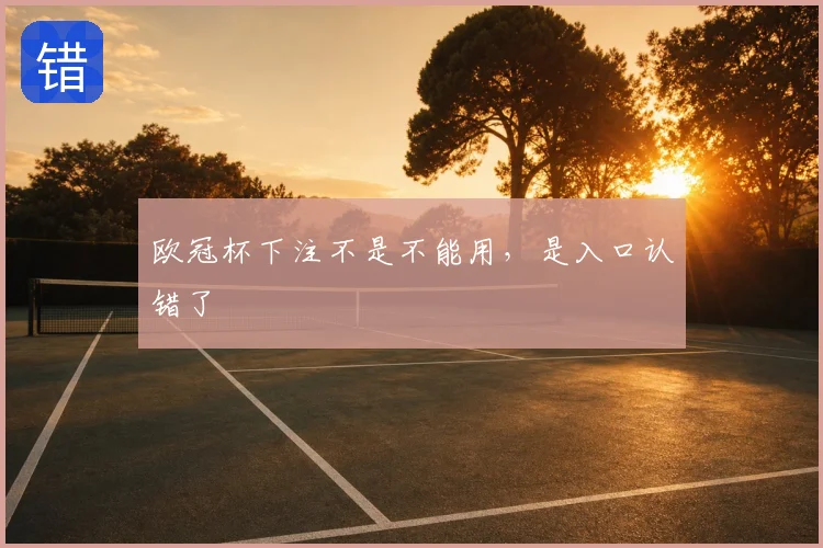 欧冠杯下注不是不能用,是入口认错了